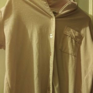Pink night wear long sleeved pj shirt.